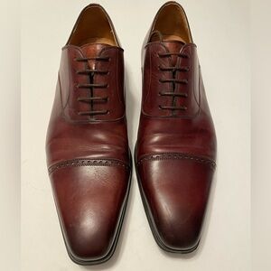 Magnanni for Neiman Marcus Cap Toe Dark Brown Leather Oxfords, size 11